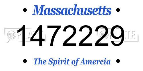 1472229 Massachusetts License Plate