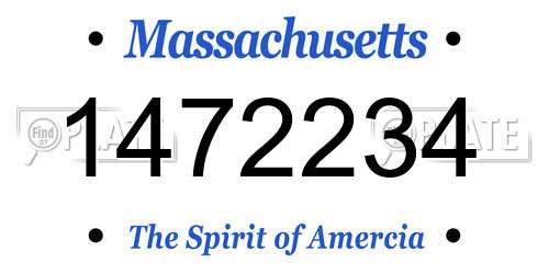1472234 Massachusetts License Plate