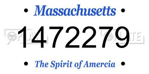 1472279 Massachusetts License Plate