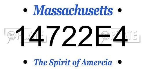 14722E4 Massachusetts License Plate