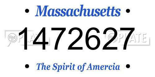 1472627 Massachusetts License Plate