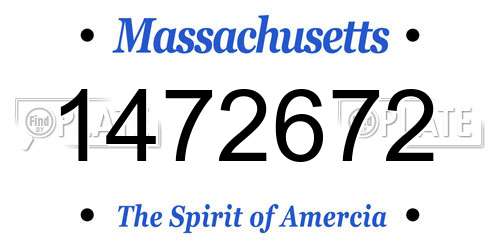 1472672 Massachusetts License Plate
