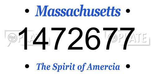1472677 Massachusetts License Plate