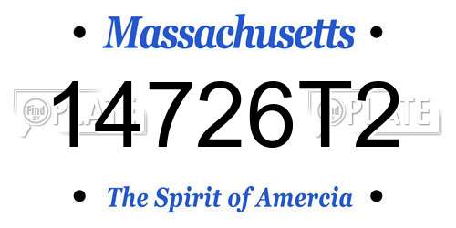 14726T2 Massachusetts License Plate
