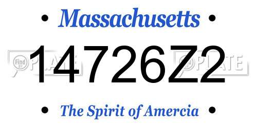 14726Z2 Massachusetts License Plate