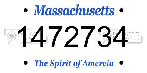 1472734 Massachusetts License Plate