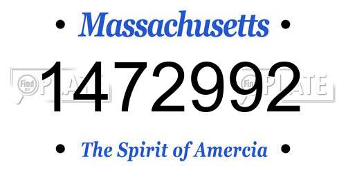 1472992 Massachusetts License Plate