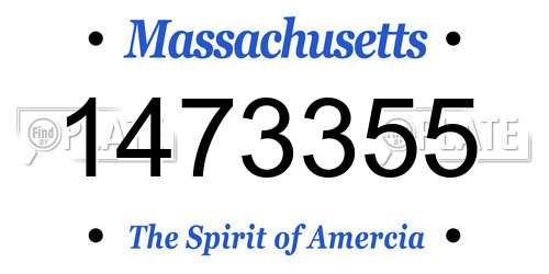 1473355 Massachusetts License Plate