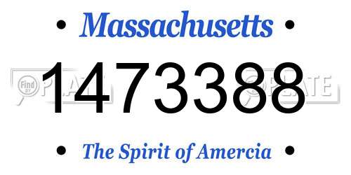 1473388 Massachusetts License Plate