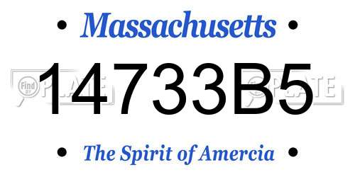 14733B5 Massachusetts License Plate