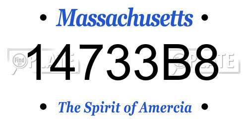 14733B8 Massachusetts License Plate