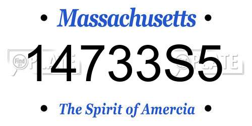 14733S5 Massachusetts License Plate