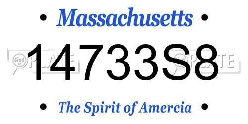 14733S8 Massachusetts License Plate