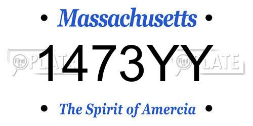 1473YY Massachusetts License Plate