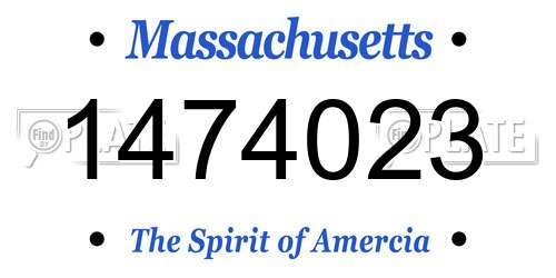 1474023 Massachusetts License Plate