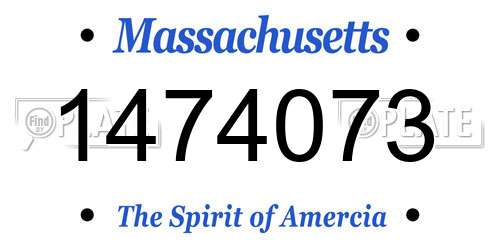 1474073 Massachusetts License Plate
