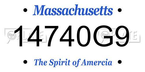 14740G9 Massachusetts License Plate