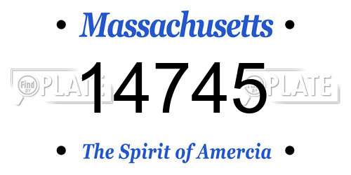 14745 Massachusetts License Plate