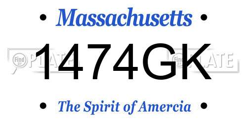 1474GK Massachusetts License Plate