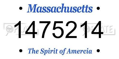 1475214 Massachusetts License Plate