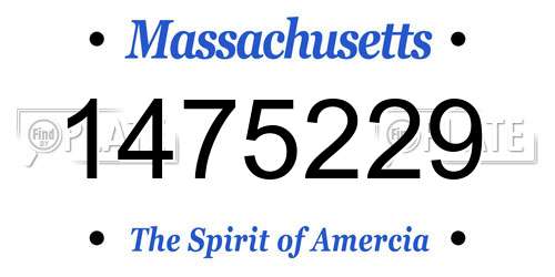 1475229 Massachusetts License Plate