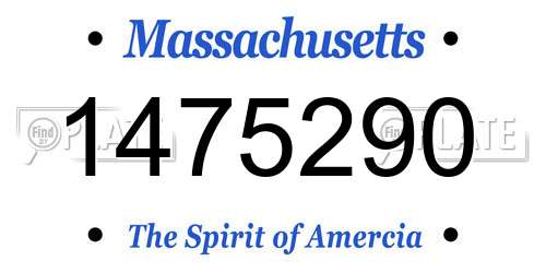 1475290 Massachusetts License Plate