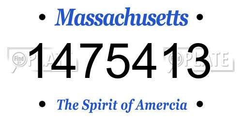 1475413 Massachusetts License Plate