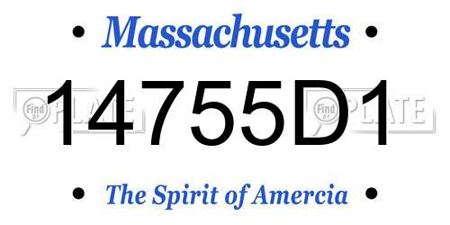 14755D1 Massachusetts License Plate
