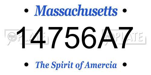 14756A7 Massachusetts License Plate