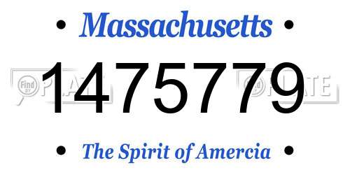 1475779 Massachusetts License Plate