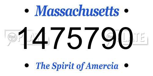1475790 Massachusetts License Plate