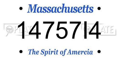 14757I4 Massachusetts License Plate