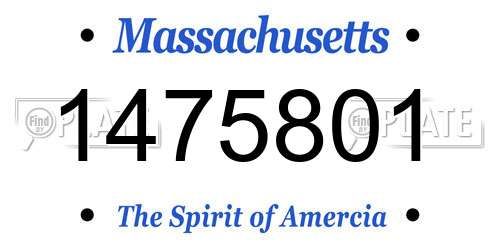 1475801 Massachusetts License Plate