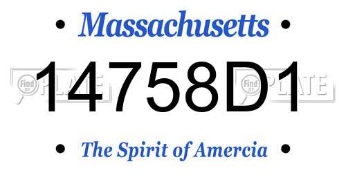 14758D1 Massachusetts License Plate