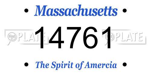 14761 Massachusetts License Plate