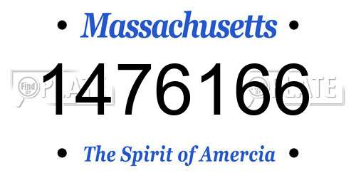 1476166 Massachusetts License Plate
