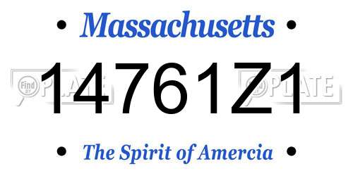 14761Z1 Massachusetts License Plate