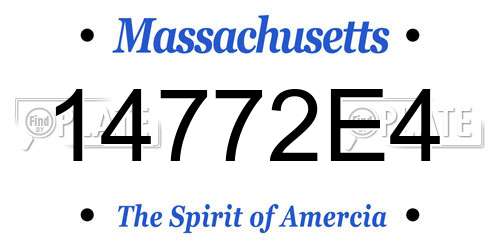 14772E4 Massachusetts License Plate