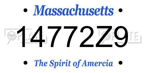 14772Z9 Massachusetts License Plate