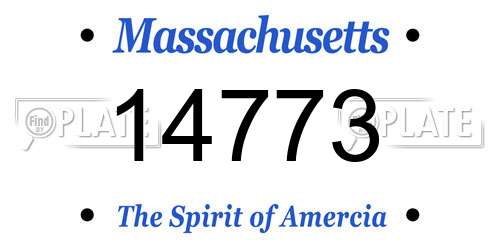 14773 Massachusetts License Plate