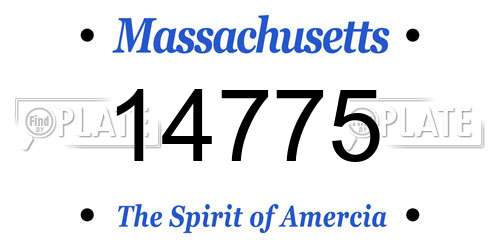 14775 Massachusetts License Plate