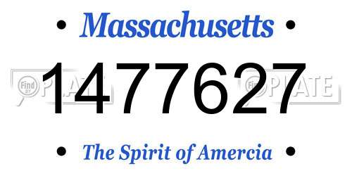 1477627 Massachusetts License Plate