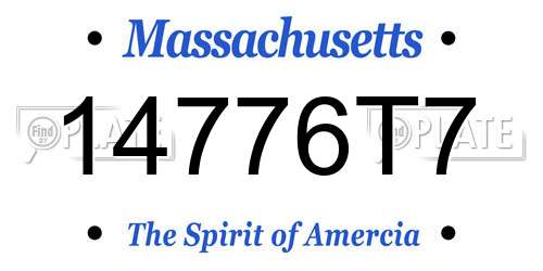 14776T7 Massachusetts License Plate