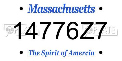 14776Z7 Massachusetts License Plate