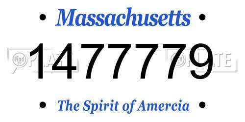 1477779 Massachusetts License Plate