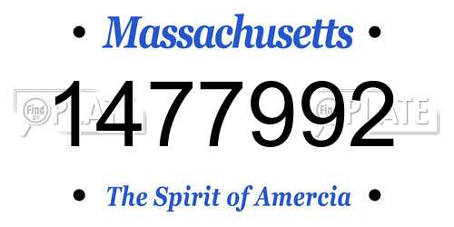 1477992 Massachusetts License Plate