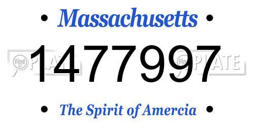 1477997 Massachusetts License Plate