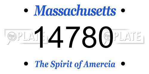 14780 Massachusetts License Plate