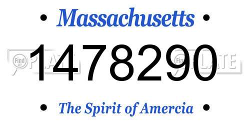 1478290 Massachusetts License Plate