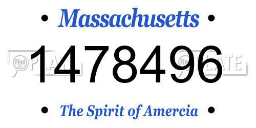 1478496 Massachusetts License Plate
